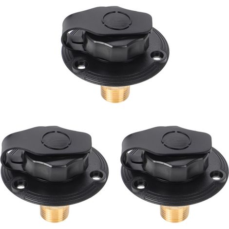 set di prese d'acqua in ABS nero e ottone per camper (1/2)