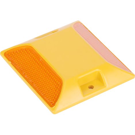 Lot de 6 réflecteurs routiers doubles en plastique jaune pour trottoirs et allées. (1/5)