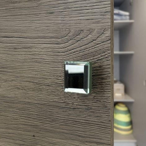 Ouvre&Déco - Bouton de meuble BIJOU, verre transparent 30x30 mm (1/4)