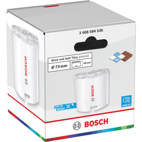 Bosch Lochsäge mit Aufsteckhalter Brick and Soft Tile, 73 x 60 mm