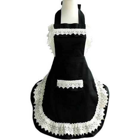 Tablier imperméable réglable cuisine tablier pour femmes avec poches (noir) (1/5)