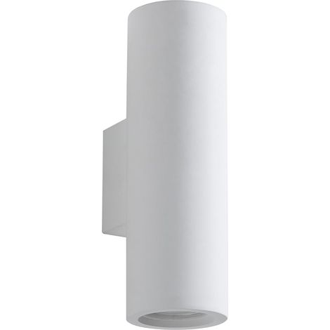 Wandlampe modern in Zylinderform aus weißem Gips Tony-B