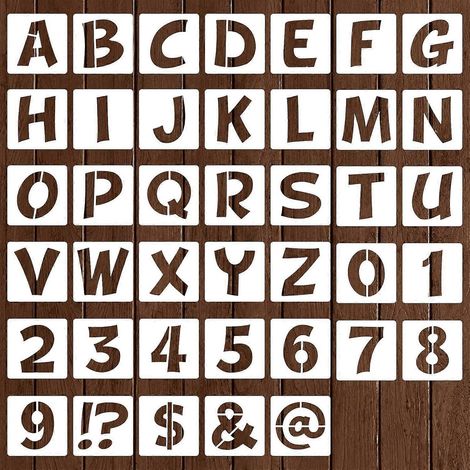 Mabor 40 wiederverwendbare 10 cm Buchstaben- und Zahlenschablonen aus PET-Kunststoff zum Bemalen von Holz, Wänden, Stoffen und für Bastelarbeiten und DIY-Dekorationen (1/4)