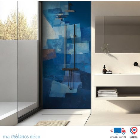 Panneau de douche : Écho Bleu des Murs - Alu composite - 90 - 245 (1/3)