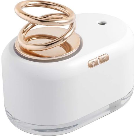 Mini umidificatore, 300 ml, nebulizzazione fredda, silenzioso, con luce notturna e spegnimento automatico a esaurimento dell'acqua, ideale per casa, ufficio e cameretta dei bambini (bianco) (1/5)