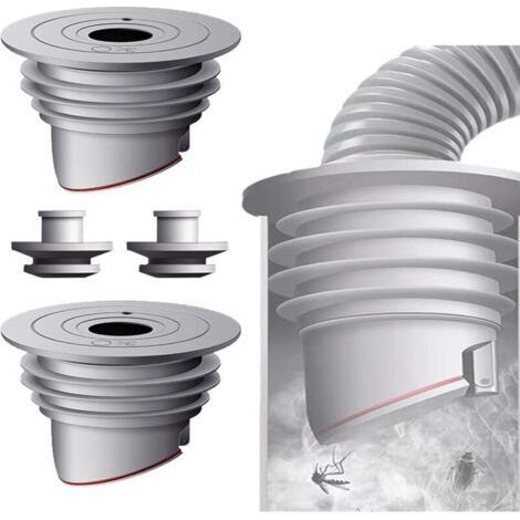FENOPLASTICAJoint de Tuyau de Machine à Lave , 2 Pièces 60-65mm Gris Bouchon Anti Odeur Machine à Laver, Joint de Tuyau de Vidange Déodorant, Déodorant pour Machine à Laver pour Cuisine Domestique (1/4)
