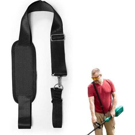 Harnais de débroussailleuse, bandoulière réglable en nylon, support universel pour débroussailleuse (1/4)