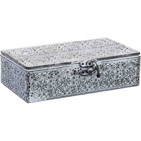 Caja de metal blanca 20.5x12.5x6h cm (1/5)