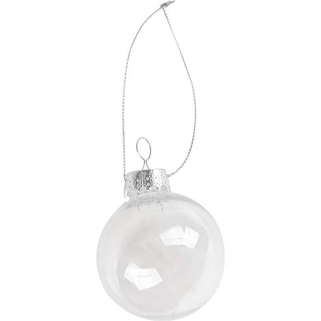 Set of 4 unbreakable transparent seamless plastic Christmas baubles for Christmas tree decoration 60 mm (1/5)