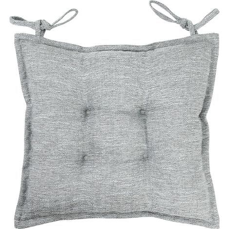 Rutschfeste und weiche Stuhlpolster mit Bändern für Innenstühle, hellgrau, 46 x 45 m, 1 Stück (1/5)