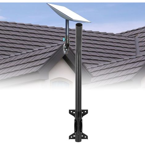 [Supporto per antenna satellitare] Staffa regolabile in alluminio per un perno robusto, kit di montaggio lungo per installazioni a terra e sul tetto. (1/4)