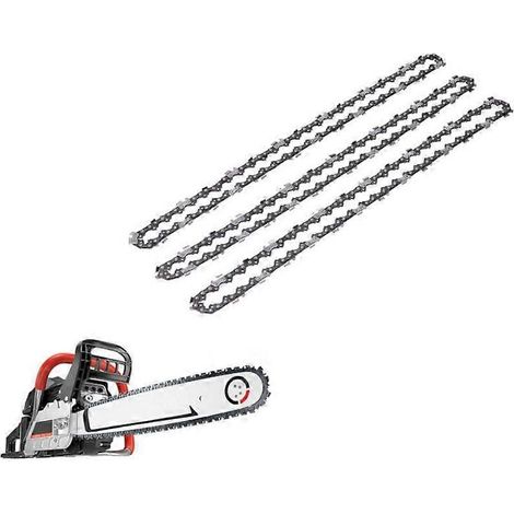 3 chaînes de tronçonneuse 3/8"LP 1,3 mm, 45 maillons d'entraînement - pour l'élagage du bois et des branches d'arbres (1/5)
