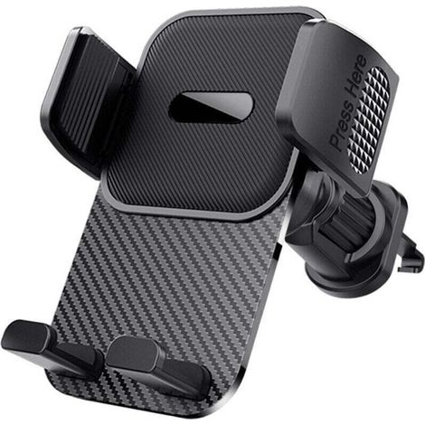 Support Téléphone Voiture [Clip de Qualité Militaire] ,Porte Téléphone Voiture Rotatif à 360 ,Degrés ,pour Grille D'aération de Voiture Support GPS Voiture ,pour Smartphone iPhone Android (Noir) (1/5)
