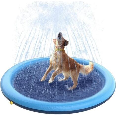Ahlsen Hunde-Wasserspielmatte, Sprinklerkissen, 170 cm Sprühmatte, Wasserspielmatte, für Kinder und Haustiere, für Garten und Außenbereich