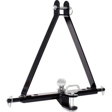 Wiltec Remolque de 3 puntos boca de enganche 610 mm tractor cabeza esférica carril para categoría 1 (1/5)