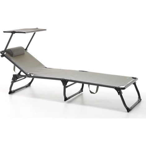 Lettino Shark alluminio Mare Reclinabile pieghevole colore antracite 187x60x30