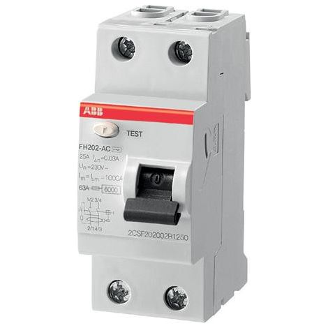 Interrupteur différentiel 25A 30mA Type Ac 2CSF202002R1250 ABB 443041 (1/4)