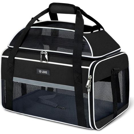 Sac de Transport Extensible pour Animaux de Compagnie, Cage de Transport Souple et Respirante pour Chat et Chien, Idéal pour Voyage et Avion, Taille M