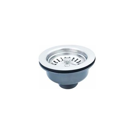 Bonde d'évier inox 114 mm – Panier inclus – Acier inoxydable et PVC – Finition satinée anti-rayures – Pour éviers en acier inoxydable (1/5)