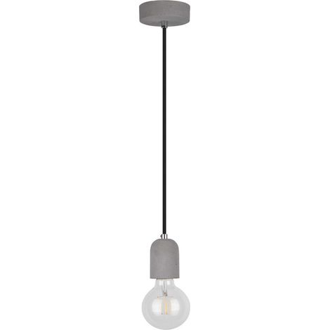Suspension en Béton Gris Design Cylindre arrondi 1 Ampoule AMORY (1/4)