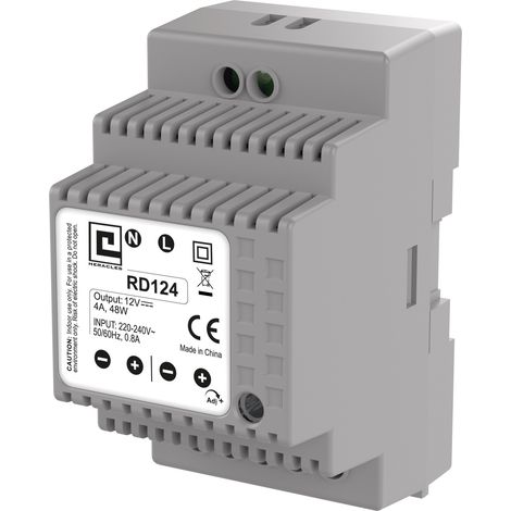 Alimentation à découpage rail DIN 3MOD 4A 48W - HERACLES - PCA-ALIMRD124 (1/2)