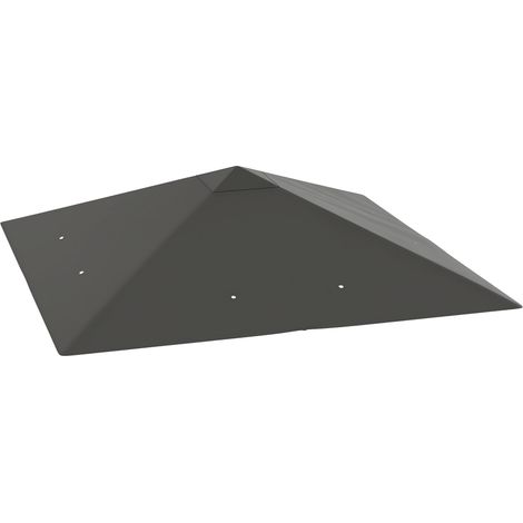 Toiture de remplacement pour tonnelle 3 x 3 m, imperméable (UPF 30+), en tissu Oxford 370 g/m², gris (1/5)