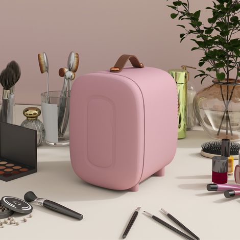 Mini refrigerador/nevera de belleza, capacidad de 4 L, 20,3 x 26,3 x 28 cm, rosa (1/5)
