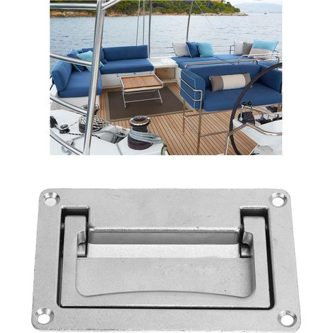 Versenkter Griff aus Zinklegierung mit den Maßen 111 x 69,5 mm, geeignet für Wohnmobile, Anhänger, Boote, Decktüren, Kabinenschränke, Elektrokästen und Aufbewahrungsboxen (504-4) (1/5)