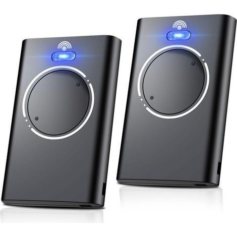 Lot de 2 télécommandes de porte de garage (868 MHz), compatibles avec les modèles XT2 868 SLH LR et XT4 868 SLH LR, 2 canaux, noires