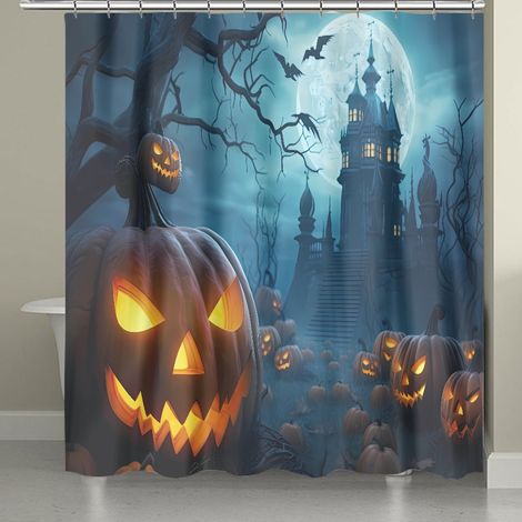 Rideau douche Halloween château horreur 180x200 cm (1/4)