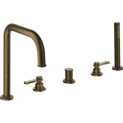 Bain/douche mitigeur 2 trous sur gorge Vieux Bronze Mat - CRISTINA ONDYNA FA12193