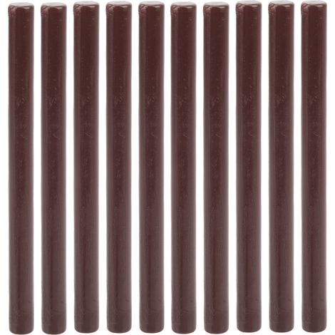 Lot de 10 bâtons de cire à cacheter multicolores ronds, kit de scellement pour petites enveloppes, pour mariage anniversaire fête marron (1/5)
