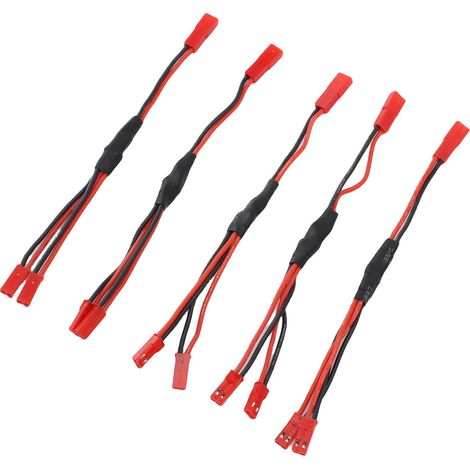 Câble répartiteur JST (5 pièces) en Y, connecteurs JST femelle vers JST mâle, rallonge de 15,5 cm pour mini-ESC 030, 050 et 180 (1/5)