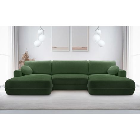 AX LIVING Ecksofa mit Schlaffunktion Grün Peoni 364 cm breit elegant