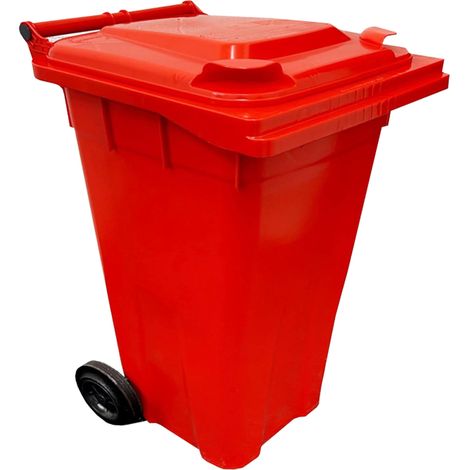 1 x 240L Yellow Standard Sized Outdoor Recycling Wheelie Bins With Rubber Wheels & Lids