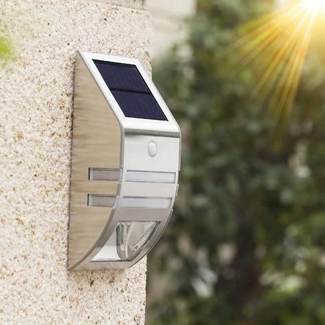 Applique Solaire LED Extérieur Jardin Lumière Panneau Solaire Lumière Solaire Extérieur Spot Solaire Décoration de Jardin Lumière Extérieure Lumière Chaude (Sliver) (1/5)