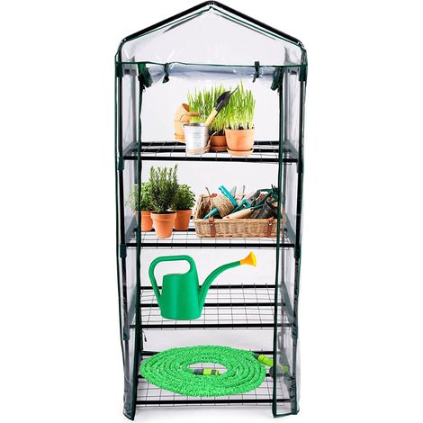 Serra da Giardino in PVC e Metallo Verde con 4 Ripiani Trasparente Robusta (1/5)