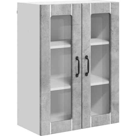 Maison Exclusive - Mobile in vetro da parete LUCCA Grigio Cemento 60 x 31 x 80 cm