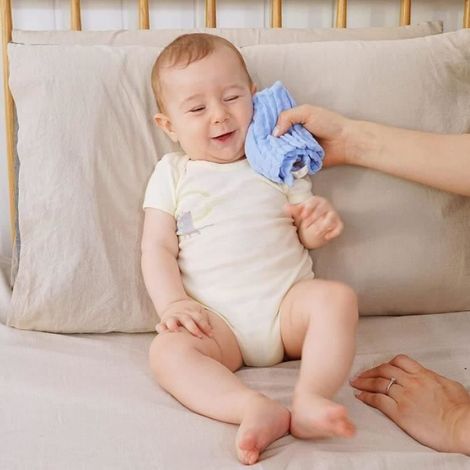 Langes en mousseline pour bébé, lot de 12 pour la peau sensible du bébé, serviette de bain en coton à 6 couches, lingettes douces (1/4)