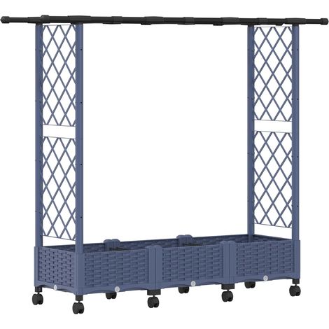 Maison Exclusive - Hochbeet mit Rankgitter und Dach Grau 164 x 40 (1/5)