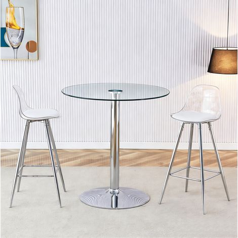Set tavolo sedie in vetro trasparente 89 cm OKMYHOME (1/5)