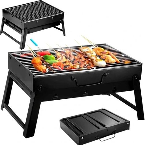 Tragbarer Gartengrill mit Holzkohlerost für Touristen
