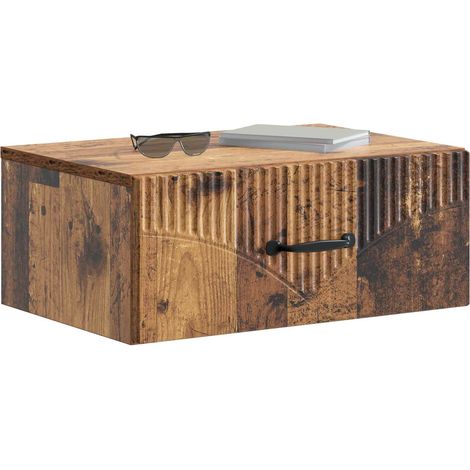 Maison Exclusive - Mobiletto da notte a muro Legno antico 49 x 34,5 x 20 cm