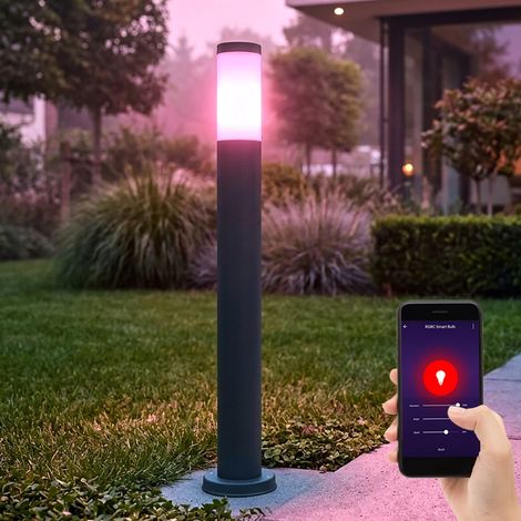 Smart RGB LED Edelstahl Steh Lampe ANTHRAZIT Garten Weg Leuchte DIMMBAR steuerbar über Handy (1/5)