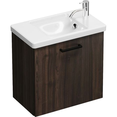 Burg Eqio Keramik-WT+WT-Unterschrank Marone Dekor Trüffel/Alpinweiß GR0234