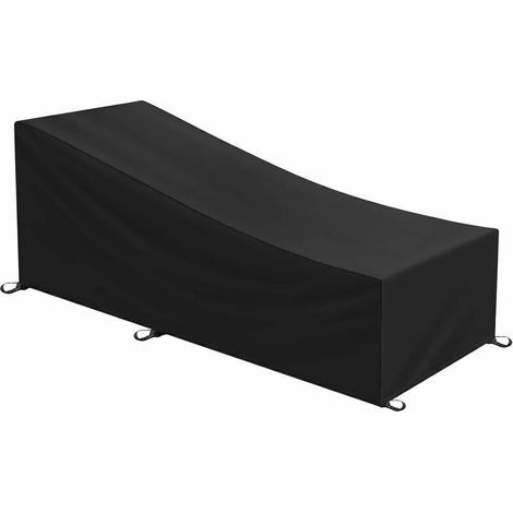 Housse de transat imperméable en tissu Oxford 210D noir (200x68x40/70CM) (1/5)