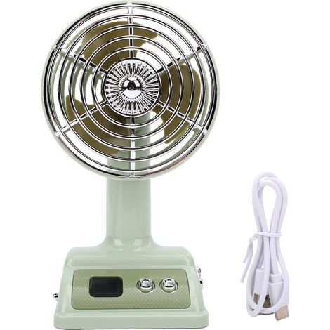 Ventilateur de table inclinable, 100 vitesses, portable, pour chambre, table de chevet, bureau, maison, cuisine, camping, vert (1/5)