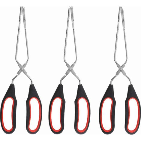 Lot de 3 pinces à barbecue multifonctions en inox, ciseaux à charbon – DELKEVIC