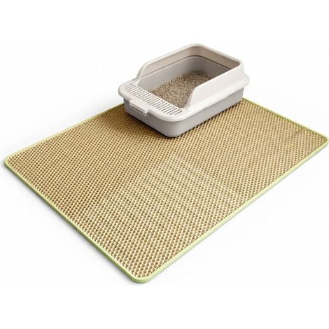 Tapis anti-sable pour bac à litière kaki double couche épaissi modèle 14 (1/5)