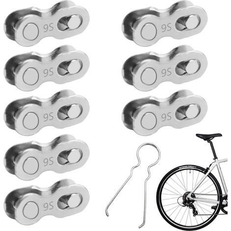 Paar Fahrradkettenglieder, 9-Gang-Schnellverschluss-Fahrradkette, Zubehör für 9-Gang-Fahrräder, mit Montagehilfe, Schnellbefestigung für Kettenglieder (1/5)
